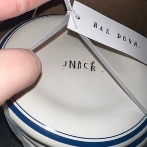 Rae Dunn White and Blue Snack Plates